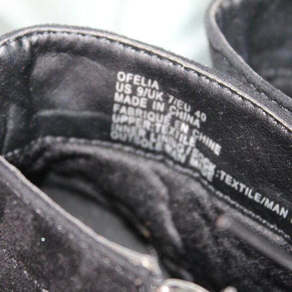 JustFab Boots Womens 9 Palma Ankle Booties Black Lace Up Round Toe Wedge *SH - Picture 6 of 8